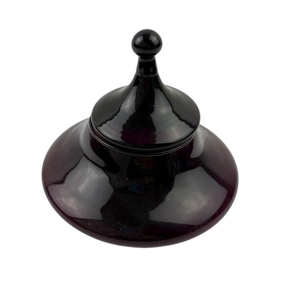 *Vintage Circus Tent Apothecary Lidded Glass Jar Purple Amethyst Collectible - Picture 2 of 5